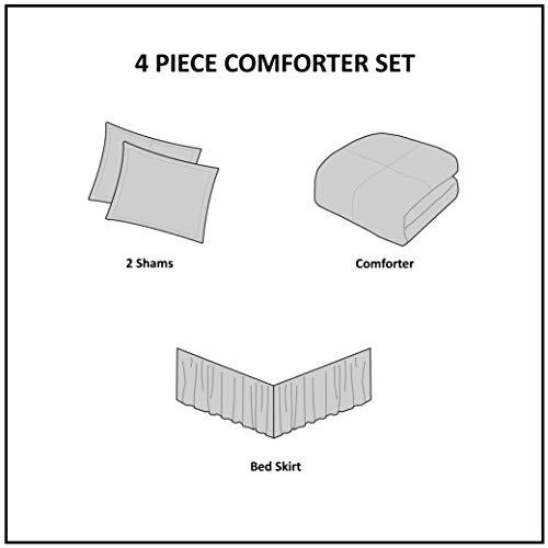 Harbor House Harbor House Cotton Comforter Set-Coastal Oceanic Sealife Design All Season Down Alternative Bedding with Matching Shams, Bedskirt, King(108"x96"), Beach, Quilted Seashell White, 4 Piece,HH10-703