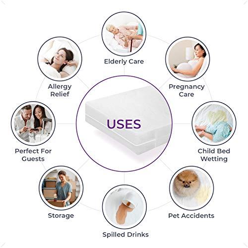 SHOPBEDDING Waterproof Mattress Protector Queen, Vinyl Plastic Mattress Protector Zippered, Heavy Duty Noiseless Plastic Mattress Cover Queen and Mattress Encasement, Queen Mattress Protector Waterproof- 9\" Depth