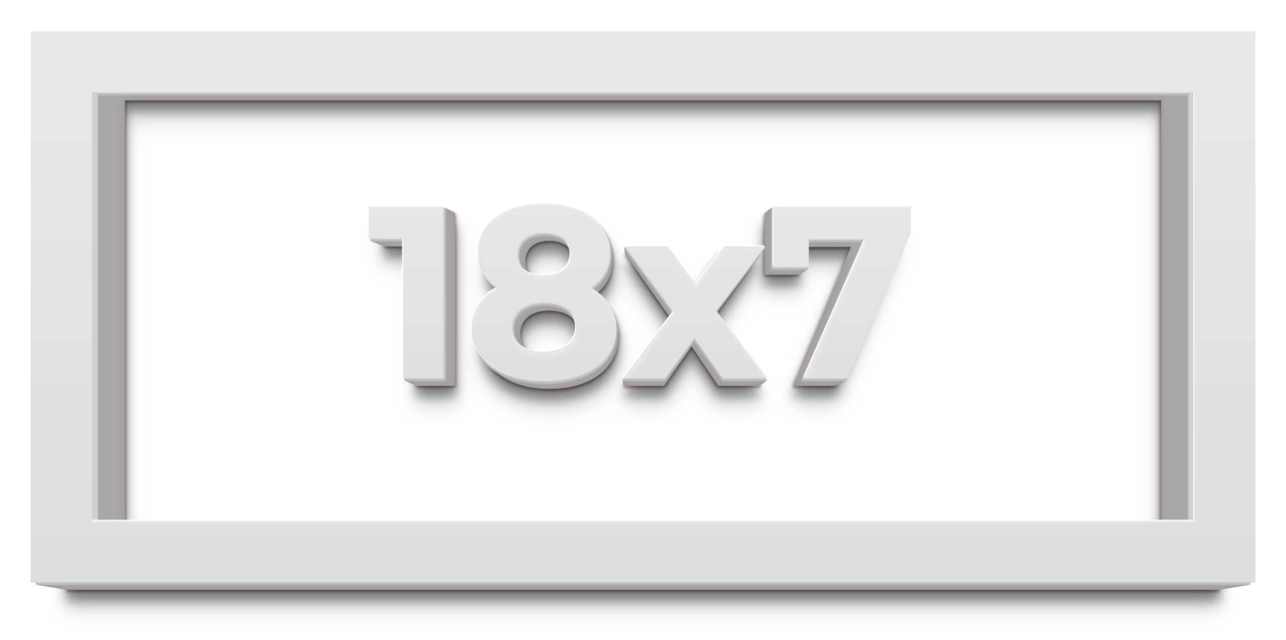 CustomPictureFrames.com 18x7 Shadow Box High Gloss White Display Frame | 1.625 Inches Deep | 1 Inch Moulding Width | Solid Wood | UV Resistant Acrylic Plexiglass, Acid Free Foamboard Backing and Hanging Hardware Included