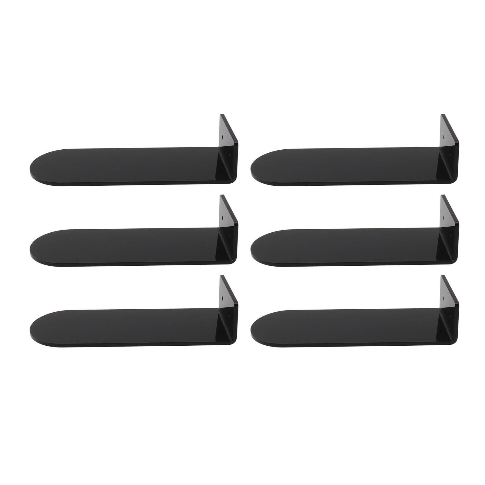Zoeyilan 6 Pack Floating Shoe Display Shelves, 7.9in Length Acrylic Shoe Display, Floating Shoe Shelves, Floating Sneaker Shelves, Floating Shoe Shelves for Footwear Collection (Black)