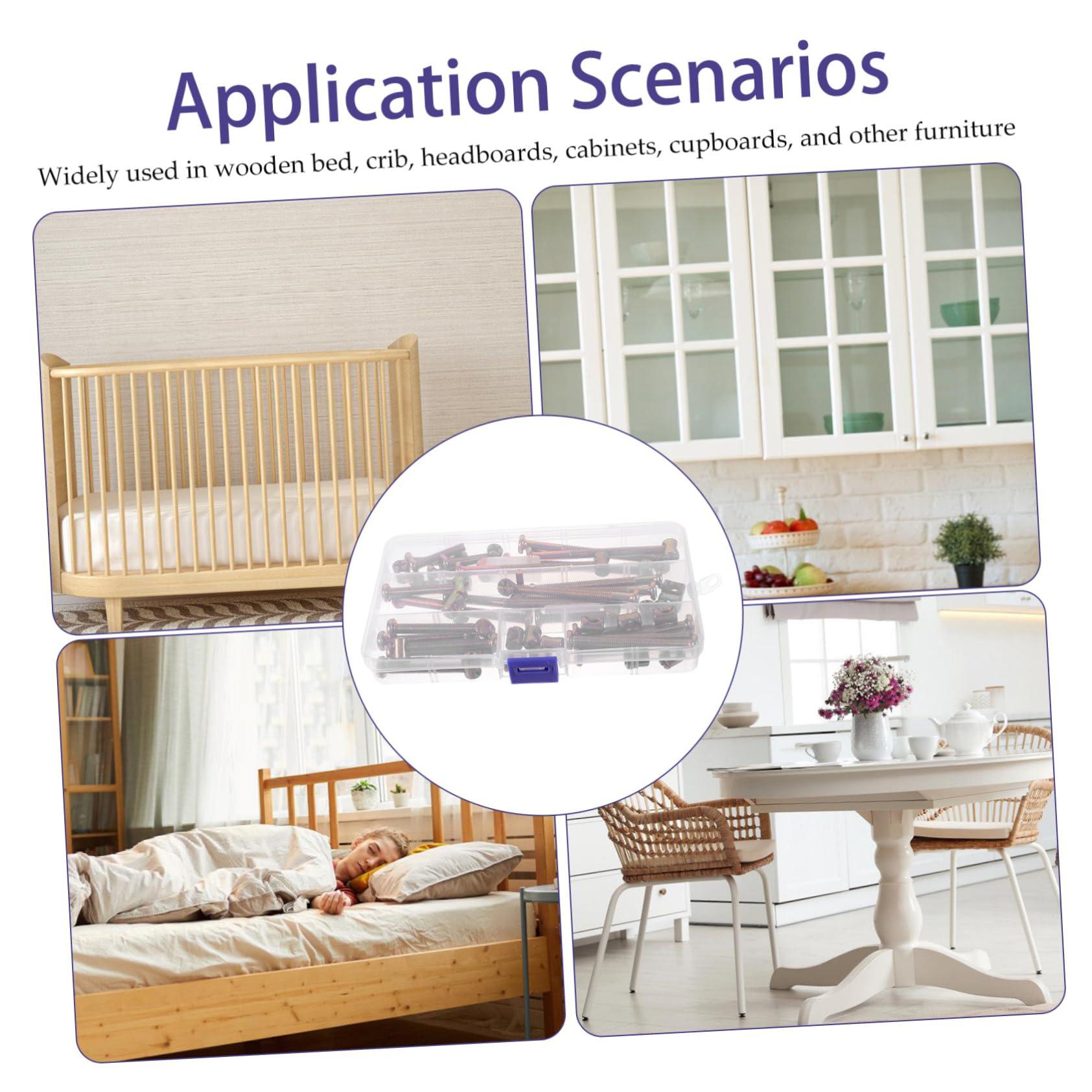 Veemoon Veemoon 1 Box Boxed Screws and Nuts Parts for Bolts Wood Bed Replacement Parts DIY Screws Barrel Nut Wood Bed Screws Replacement Wooden Bed Hardware Furniture Combination Bed Frame