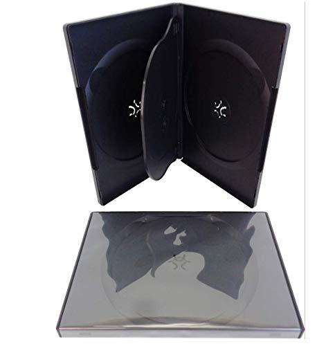 Square Deal Recordings & Supplies SquareDealOnline - DV4R14WTBK - DVD Case - 4 Disc - Black (5-Pack)