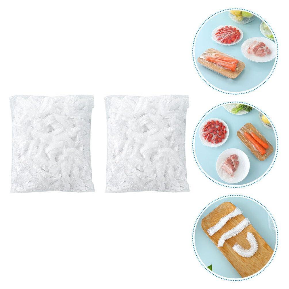 MARURY MARURY Elastic Food Bowl Covers 200pcs Plastic Food Cover Disposable Kitchen Food Storage Covers Plastic Cover Kitchen Plastic Wrap for Bowls Pots Cookware Food Dish Cap