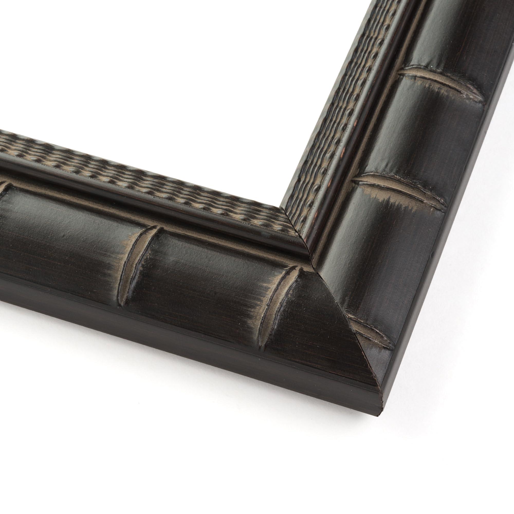 CustomPictureFrames.com 16x6 Frame Black Wood Picture Frame - Width 1.5 Inches | Interior Frame Depth 0.5 Inches | Balcoca Black Bamboo Photo Frame Complete with UV Acrylic, Foam Board Backing & Hanging Hardware