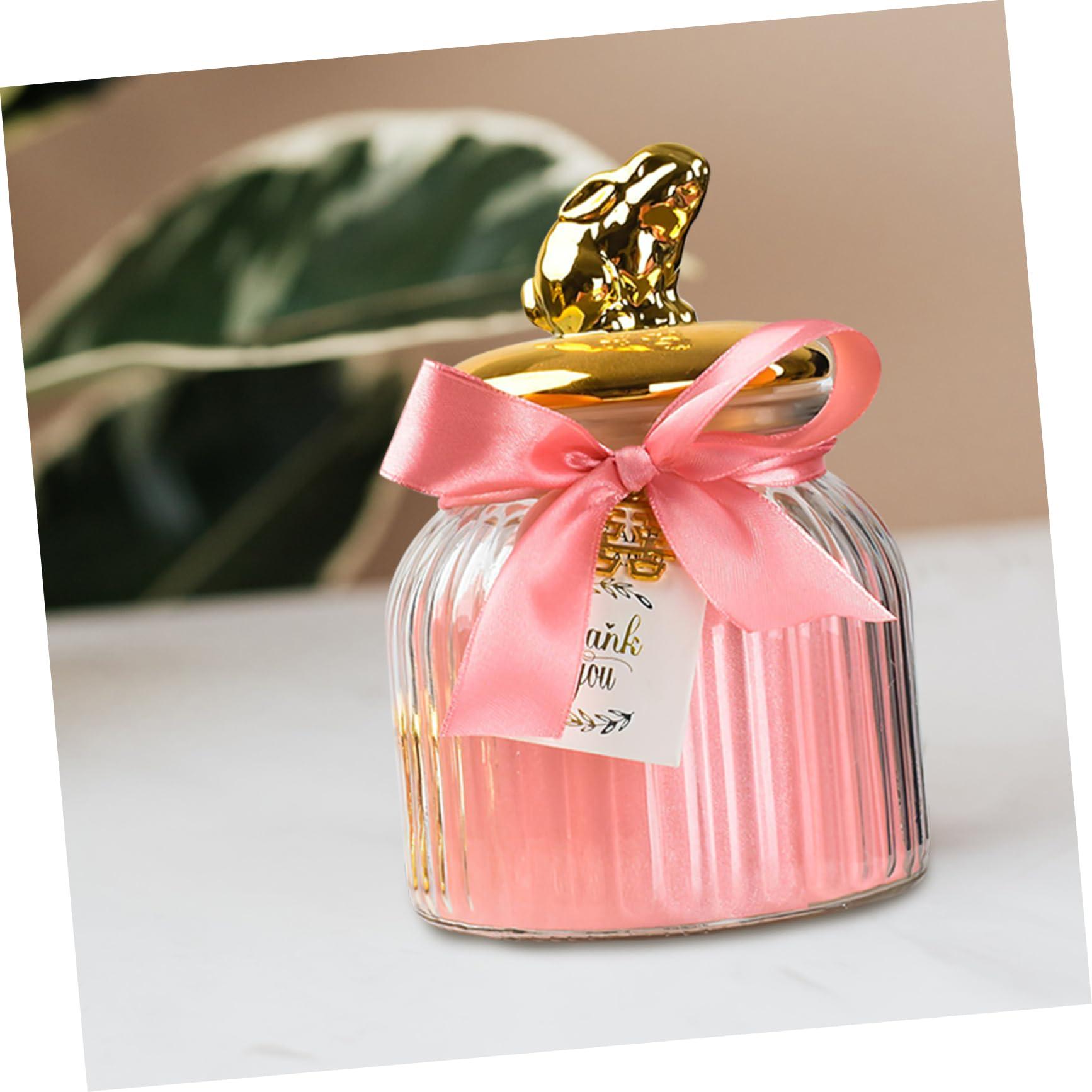 PRETYZOOM PRETYZOOM Rabbit Ear Glass Jar Glass Food Canister Glass Bunny Canister Loose Tea Container Candy Jar Candy Holder Containers with Lids Decor Treat Jar With Cover Ceramics Toothpick Jar