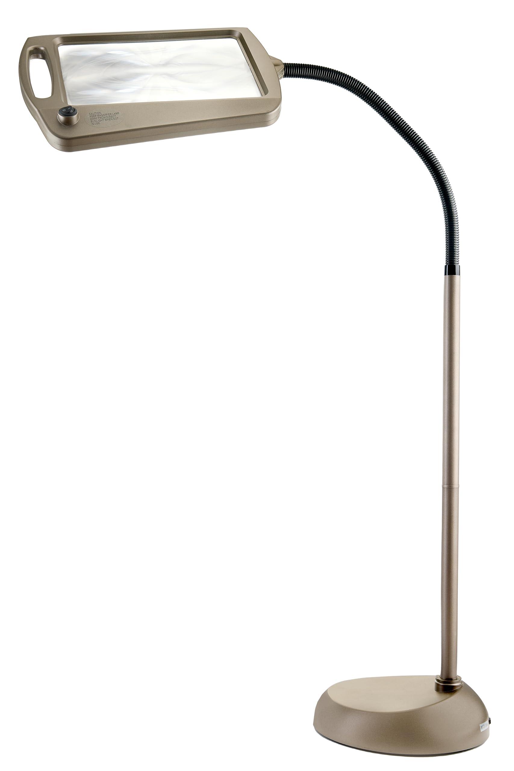 daylight24 daylight24 402039-BRNZ Full Page 8 x 10 Inch LED Illuminated Floor, Bronze Magnifier Lamp