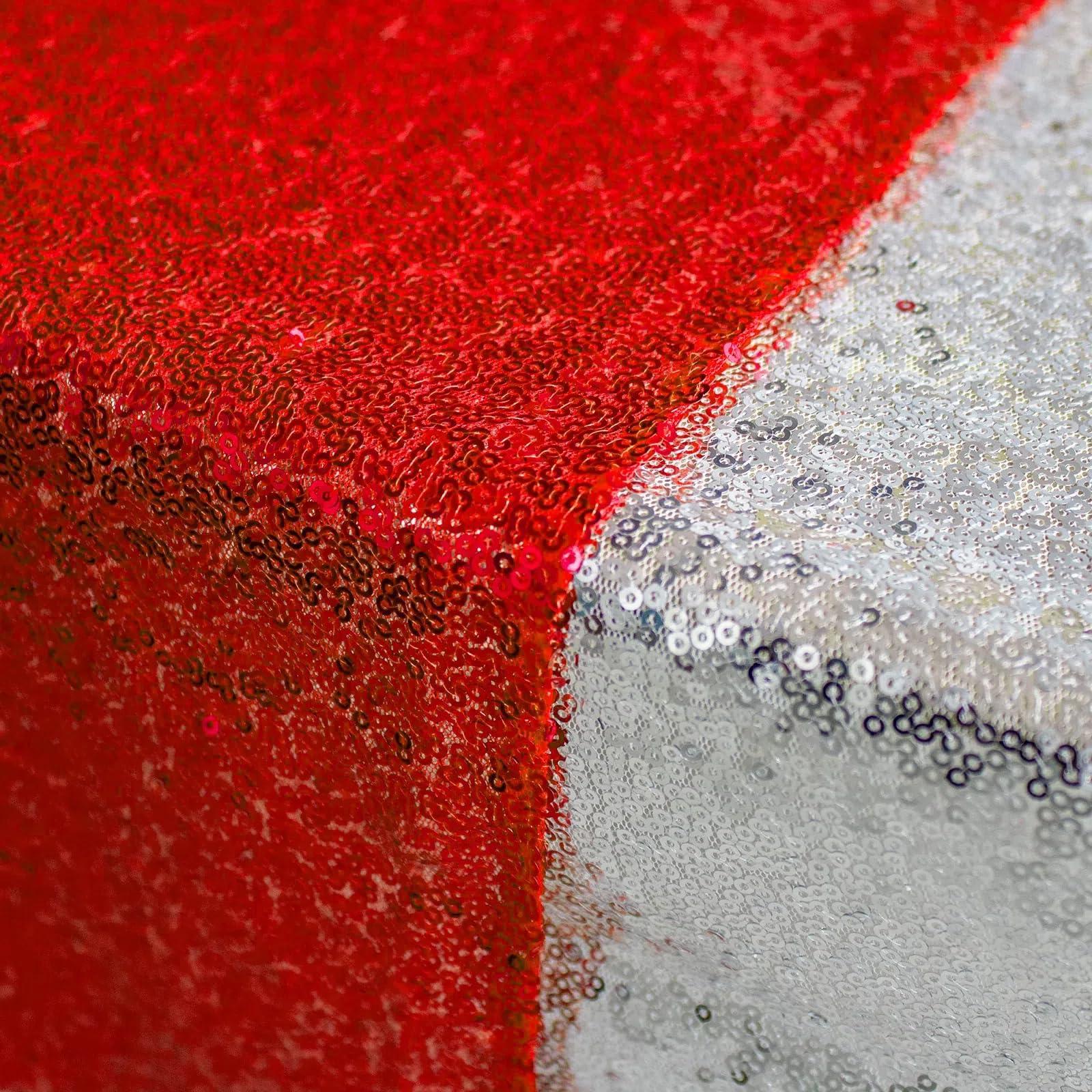 JYFLZQ JYFLZQ Red Sequin Table Runner 12\"x72\" Pack of 10 Glitter Sequin Table Linens Runner Sparkly Sequin Runners for Table Wedding Birthday Party Decorations