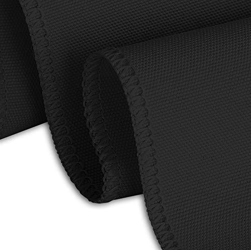 LTC LINENS LinenTablecloth 132-Inch Round Polyester Tablecloth Black