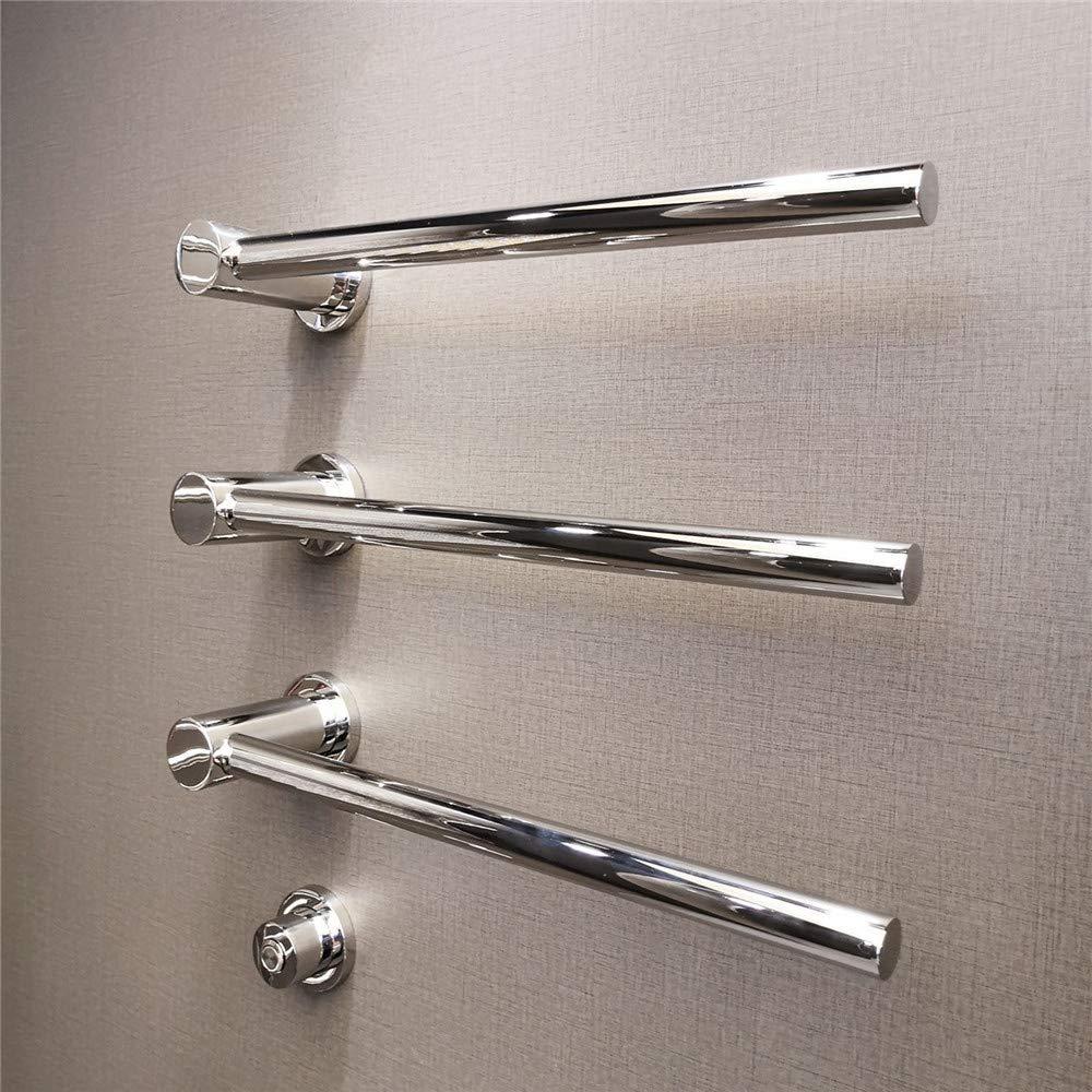 NMDCDH NMDCDH Wall Mounted Electric Towel Rack, Stainless Steel Heated Towel Rail Radiator with 3 Rod, Hard Wire Electric Towel Rack, for Bathroom, Polished