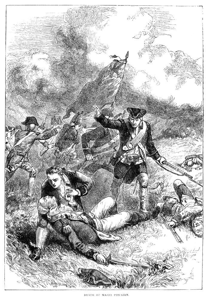 Posterazzi Battle Of Bunker Hill 1775 Nthe Death Of Major John Pitcairn Of The British Royal Marines At The Battle Of Bunker Hill During The American Revolutionary War 17 June 1775 Wood Engraving English 19Th Ce