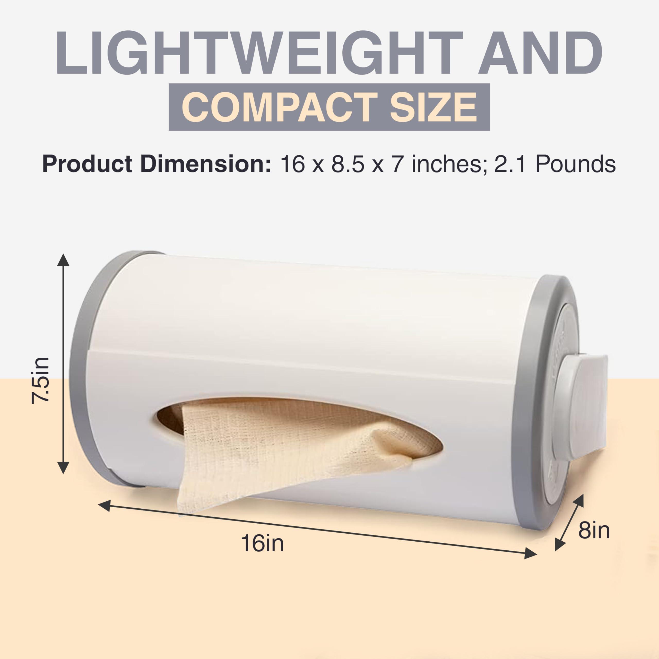 YOWEL YOWEL Under Cabinet Reusable Towel Dispenser | Includes 40-Eco Friendly Reusable Towels, 1-Mesh Bag, 2-Hooks