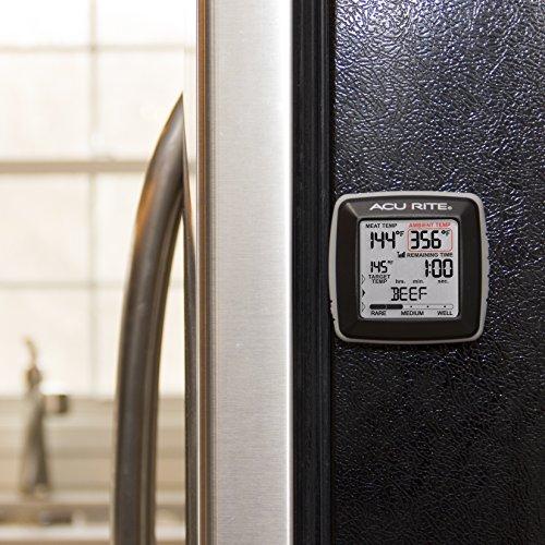 AcuRite AcuRite 01185M Digital Meat Thermometer with Wireless Display and Time Left to Cook Gray, 3.31-inch Height x 3.43-inch Width x 2.52-inch Depth