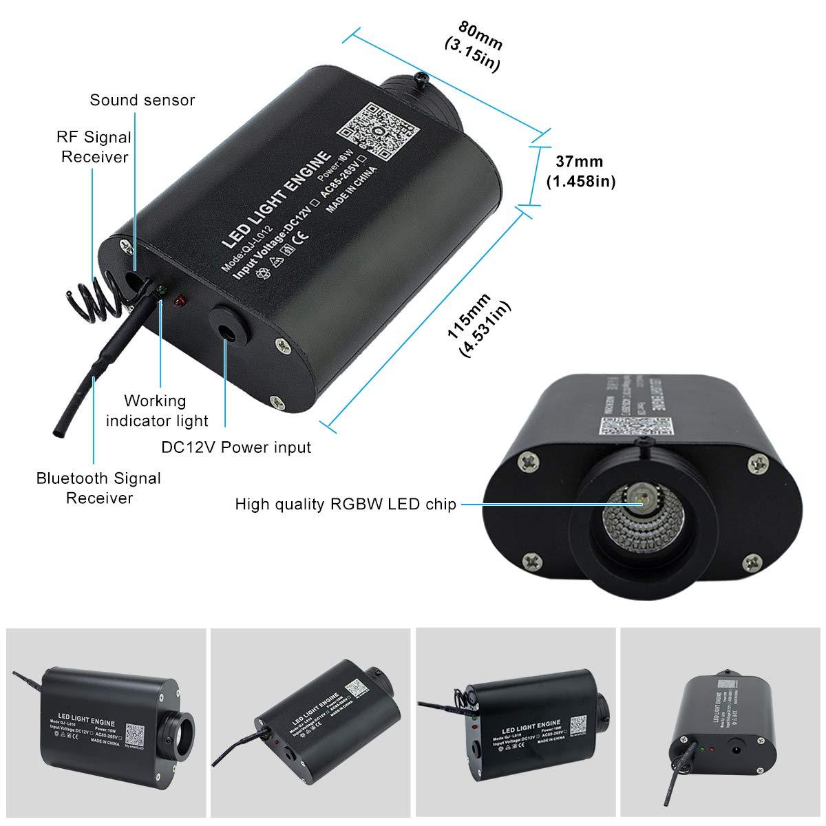 AMKI AMKI 16W RGBW Fiber Optic Curtain Light Kit, 300 Strands Flash Point Waterfall Curtain Lights Kit with Sound Smart App Control 0.04in/1mm 6.5ft/2m Fiber Optic Cable for Home Window Decor