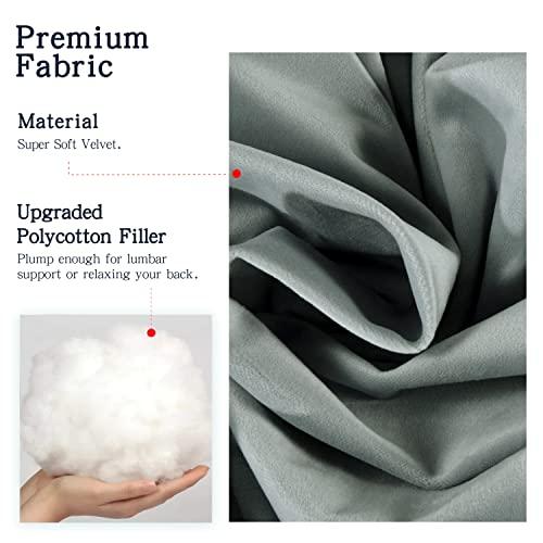 VERCART VERCART Large Headboard Pillow Wedge Bed Rest Reading Pillow Daybed Pillows Triangular Headboard Wedge Pillows Bolster Gap Filler Triangle Back Cushion Long Wedge Pillow, Velvet Light Gray Twin