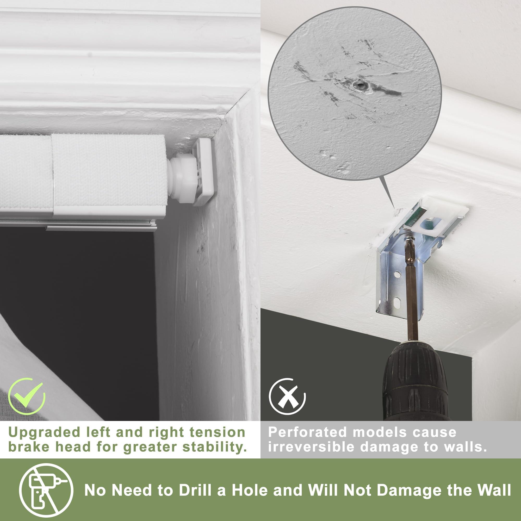 Sulugood Sulugood No Tools No Drill Cordless Blackout Roman Shades, Room Darkening. Roller Blinds for Window, Roll Up Blinds for Window Bedroom, Living Room.Blackout Green,41.5" W x 64" H