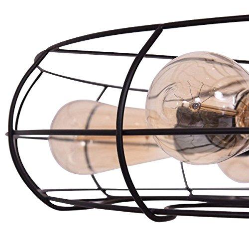 Tangkula Tangkula Semi Flush Mount Light Industrial Vintage Style Metal Hanging Flush Mount Lighting with Five Blubs Ceiling Light (Fan)