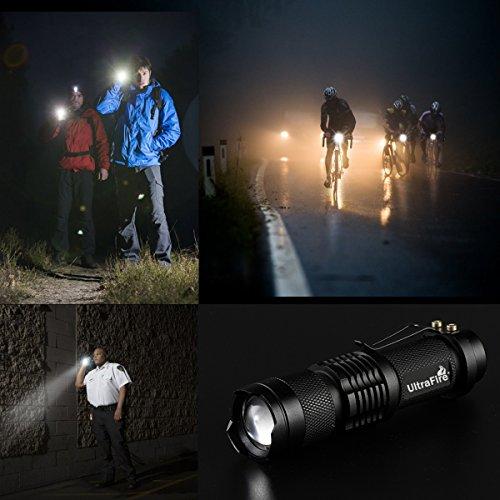 ULTRAFIRE ULTRAFIRE 3 Pack Mini Flashlights Focus Adjustable SK68 Single Mode Tactical LED Flashlight, Ultra Bright 300 Lumens Torch