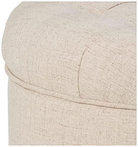 HomePop Homepop Home Decor Button Tufted Woven Round Storage Ottoman Large
