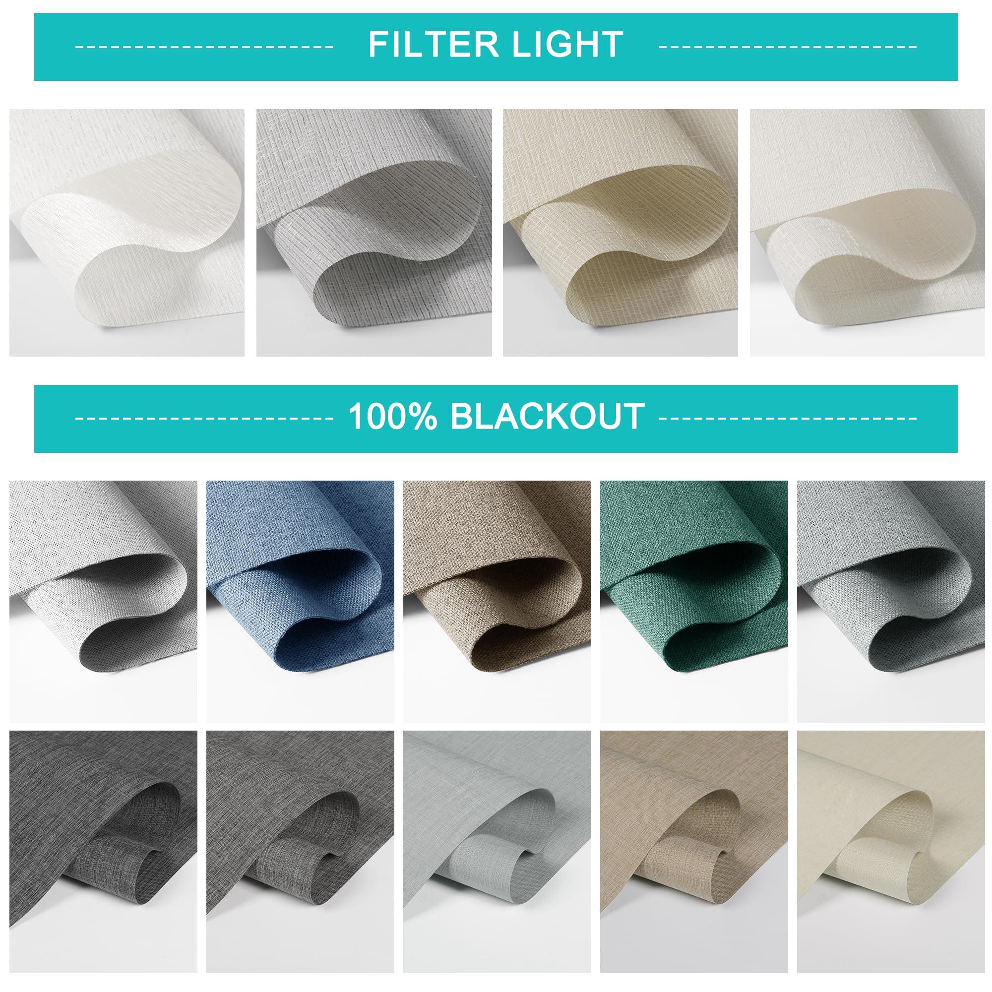 BERISSA BERISSA No Drill Cordless Roman Shades for Window, Blackout Roman Blinds Room Darkening Roll up Blinds Easy Install Linen Roman Window Shades for Inside Mount,34" W x 90" H,Linen Beige