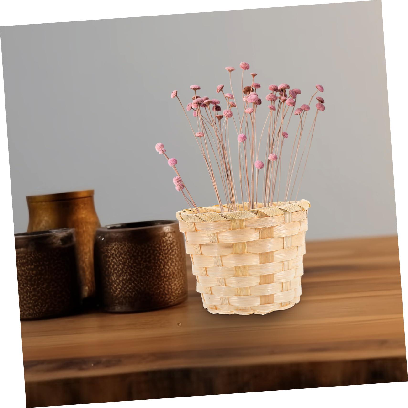 DEARMAMY DEARMAMY Mini Woven Basket 12Pcs Miniature Flower Basket Dollhouse Picnic Basket Tiny Party Favor Desktop Storage Container Farmhouse Decor