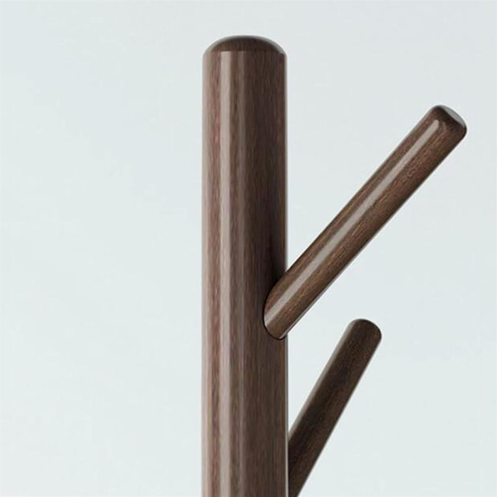 icVantA icVantA Clothes Rack Hat Rack Solid Wood Floor-Standing Garment Hangers Stable Sturdy Disc Base and Triangle Base,Hang Your Coats Jackets Scarves Hats for Living Room Bedroom Dormitory (Round Base)