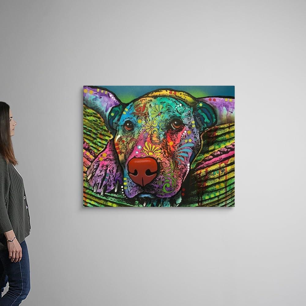 CANVAS ON DEMAND CANVAS ON DEMAND Safe and Sound Canvas Wall Art Print by Dean Russo, Pop Art, Home Decor, Dog, Wildlife Artwork, 45\" x36in
