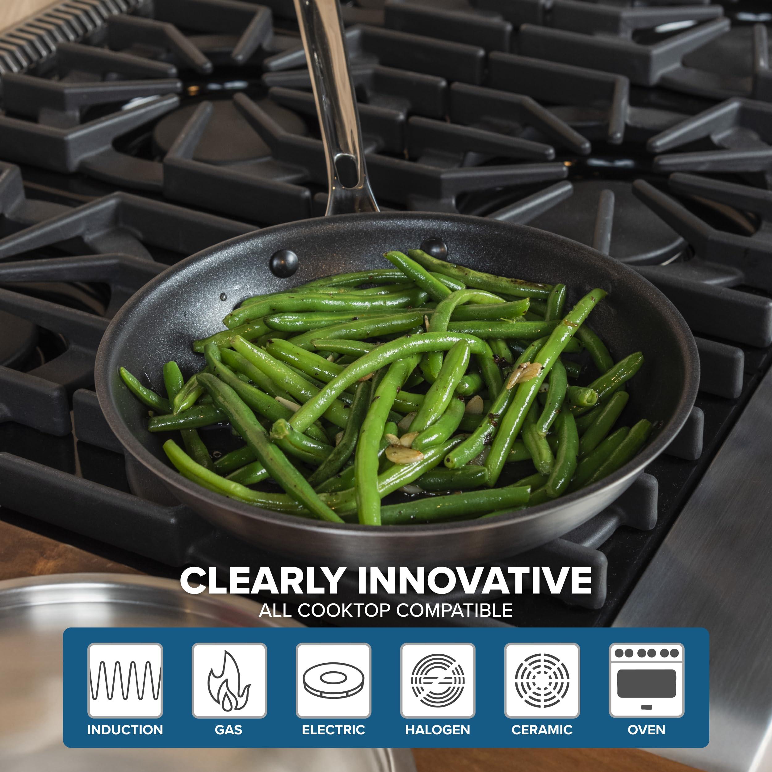 Viking Culinary VIKING Culinary Professional 5-Ply Stainless Steel Nonstick Fry Pan, 10 Inch, Ergonomic Stay-Cool Handle, Dishwasher, Oven Safe, Works on All Cooktops including Induction