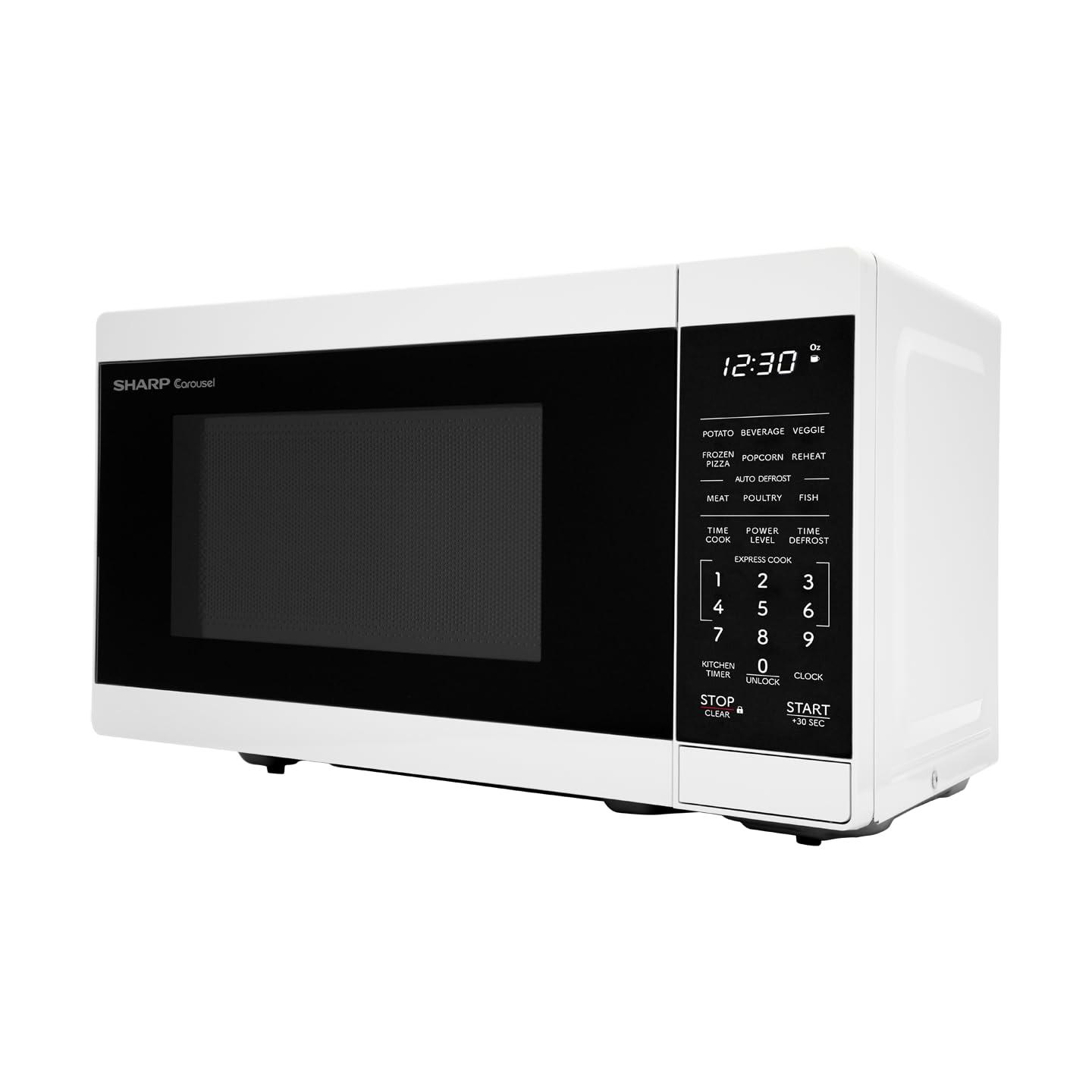 SHARP SHARP ZSMC0760KW Compact Oven with Removable 10\" Carousel Turntable, Cubic Feet, 700 Watt Countertop Microwave, 0.7 CuFt, White