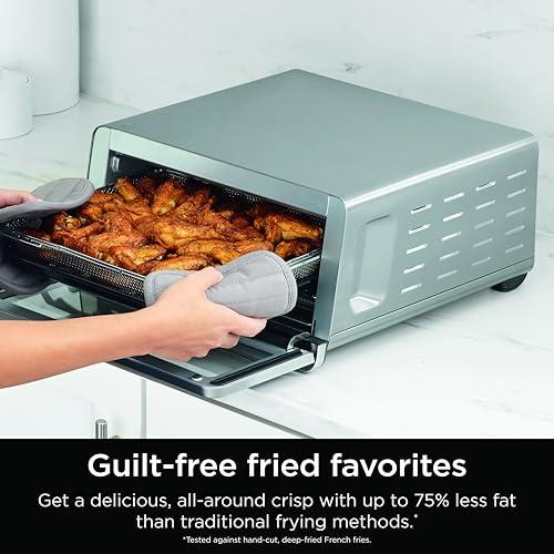 Ninja Ninja Flip Toaster Oven&Air Fryer, 8-in-1 Functionality, Flip Up&Away Capability for Storage Space, LargeCapacity, Air Fry Basket, SheetPan, Wire Rack&Removable Crumb Tray, Stainless,1800 watts, SP151