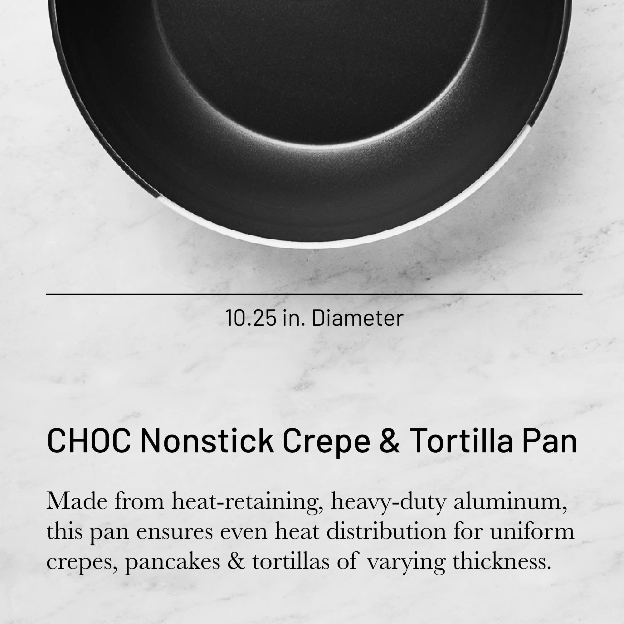 De Buyer de Buyer CHOC Nonstick Crepe & Tortilla Pan - 10.25 - Ideal for Making & Reheating Crepes, Tortillas & Pancakes - 5-Layer PTFE Coating - PFOA Free - Made in France