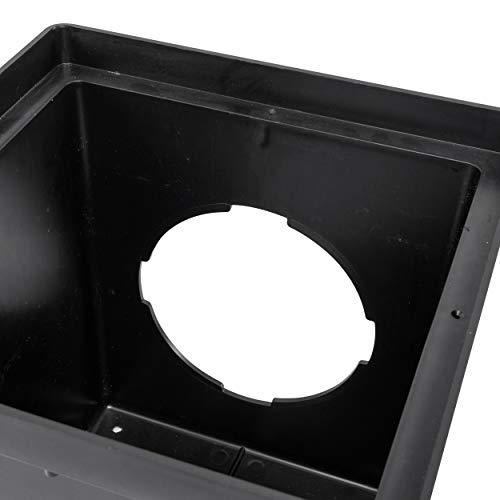 NDS NDS Square Catch Basin Drain Kit with 2-Opening Catch Basin, Black Plastic Grate, 2 Outlet Adapters, & 1 Outlet Plug, 12 in.