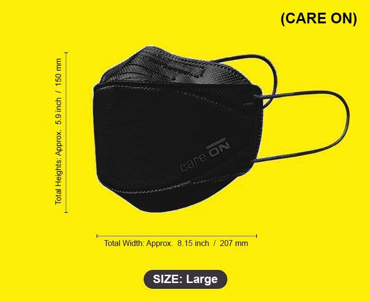 BLUNA FACE FIT BLUNA FACE FIT5 PackPremium 4-Layer Black KF94 Face Mask [Adjustable Ear Loop] + CARE ON5 PackPremium Black KF94 Mask [Non-Adjustable] [Both Made in KOREA, Large for Adult]