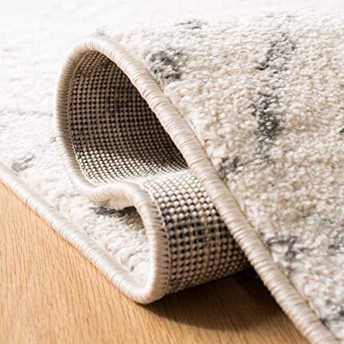 Safavieh SAFAVIEH Tulum Collection Area Rug - 8\' x 10\', Ivory & Grey, Moroccan Boho Distressed Design, Non-Shedding & Easy Care, Ideal for High Traffic Areas in Living Room, Bedroom (TUL267A)