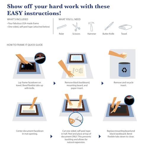 Church Hill Classics Church Hill Classics - United States Marine Corps 8\" W X 10\" H Certificate Frame - Fits - Gold Embossed Certificate Frame - Mahogany Moulding with Black Matting - Officially Licensed