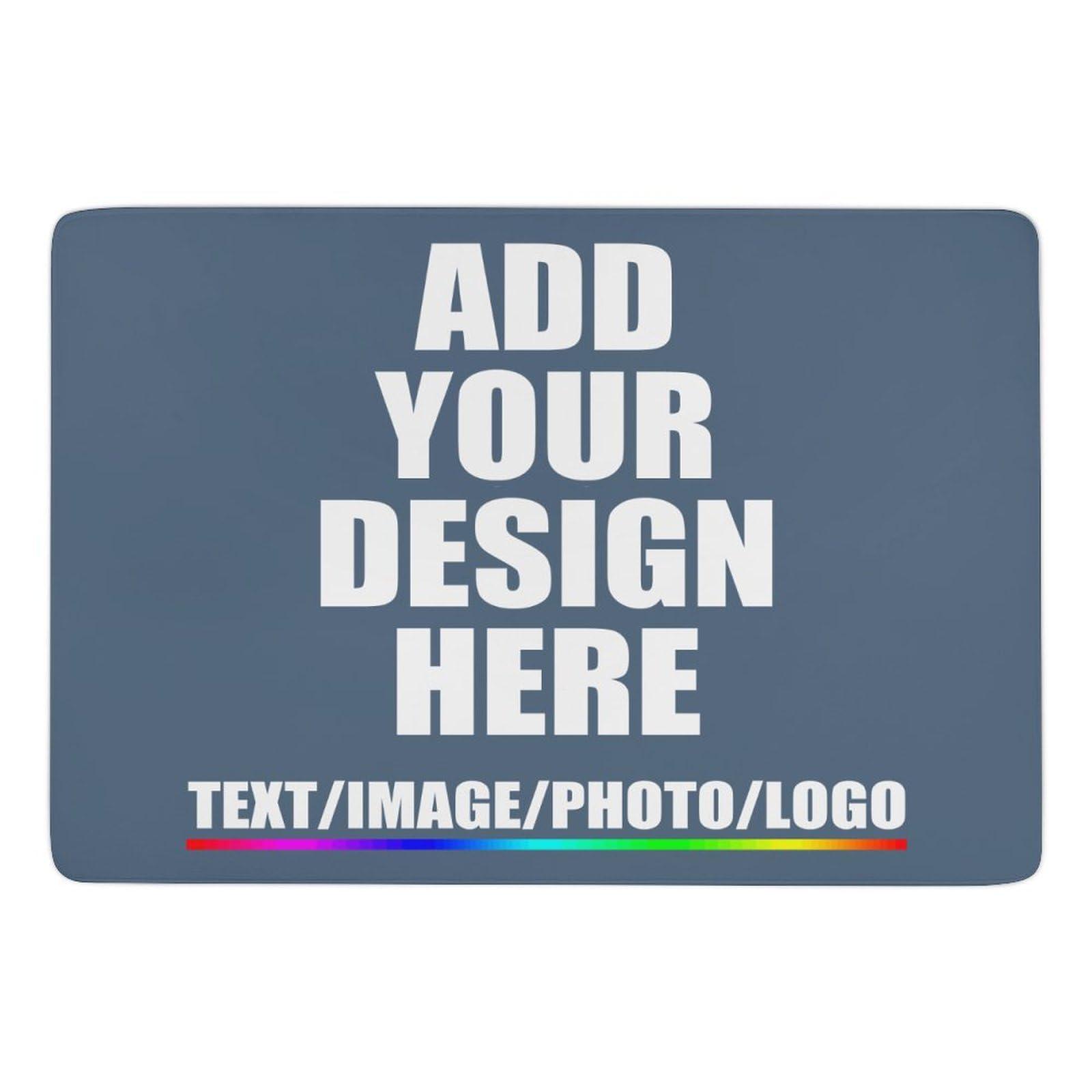 YTEBSIUA Custom Commercial Door Mats Carpet Personalized Logo Text Entryway Rug with Non-Slip Rubber Backing Indoor Doormat 60"x40" Indigo Blue