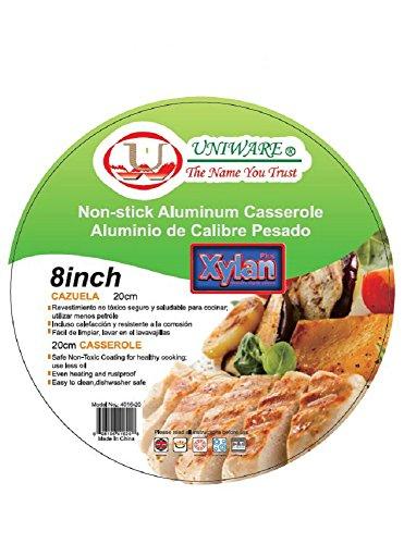 UNIWARE Uniware Non-Stick Aluminum Stock Pot With Glass Lid,Black (8 Inch)