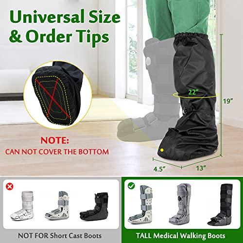 Mybow Walking Boot Cover for Broken Foot Injuries Medical Tall Walking Boot Cover Orthopedic Recovery Cast Cover Outdoor Rain Snow Winter Surgical Fracture Cast Cover Waterproof Protector for Women Men