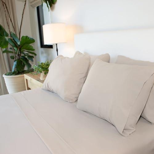 Jennifer Adams Jennifer Adams Eternal Sheet Set, 4-Piece Microfiber Sheets & Pillowcases - Ultra-Soft, Breathable and Wrinkle-Resistant (Linen, Queen)