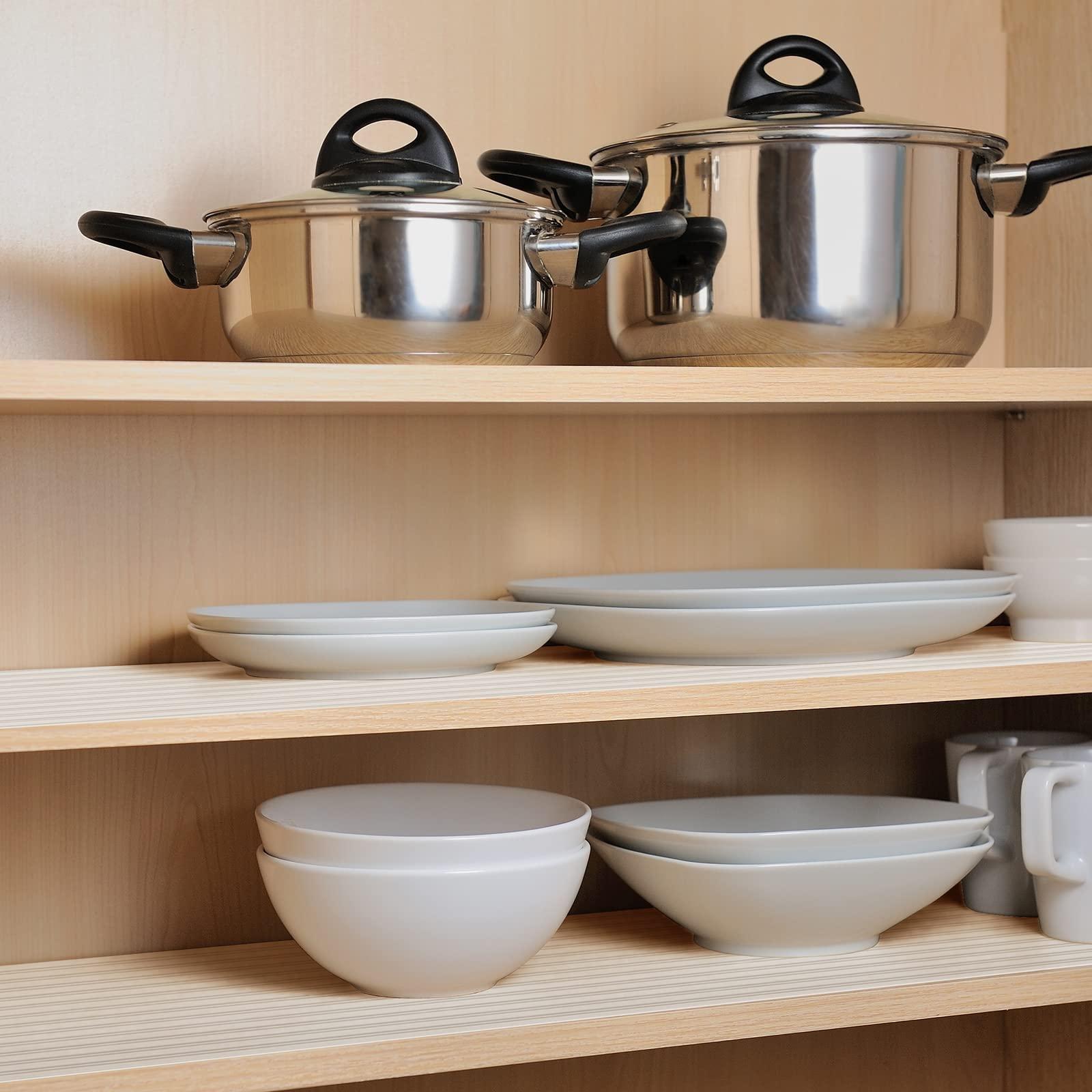 Smartshelf Shelf Liners for Kitchen Cabinets Non Adhesive Drawer Liner EVA Material Cupboard Mat Waterproof Refrigerator Mats Washable Fridge Liner for Cupboard and Desks Clear Shelf Liner 11.8 x 393.7 Inches