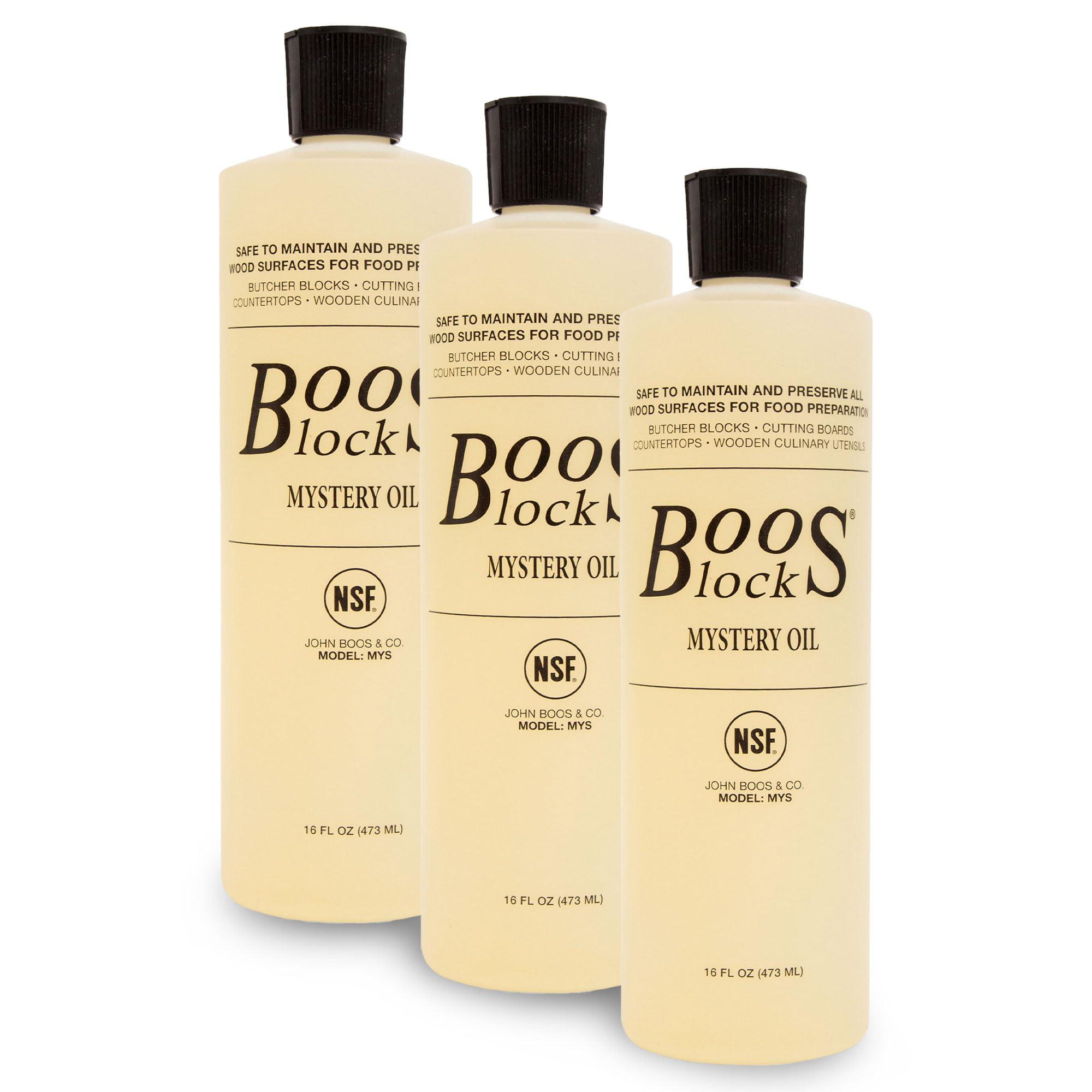 John Boos John Boos 3 Pack Boos Block Mystery Oil Moisture Care for Wood Kitchen Cutting Board, 16 Oz