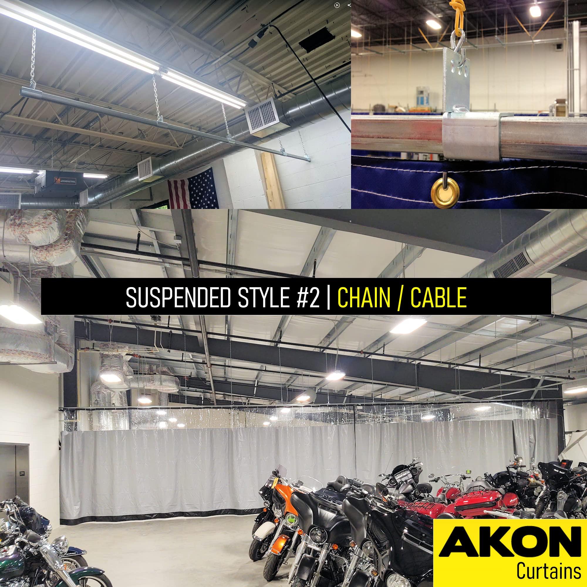 AKON Curtains Suspended Curtain Track System | Drop Down Curtain Track | Commercial, Industrial and Residential Uses
