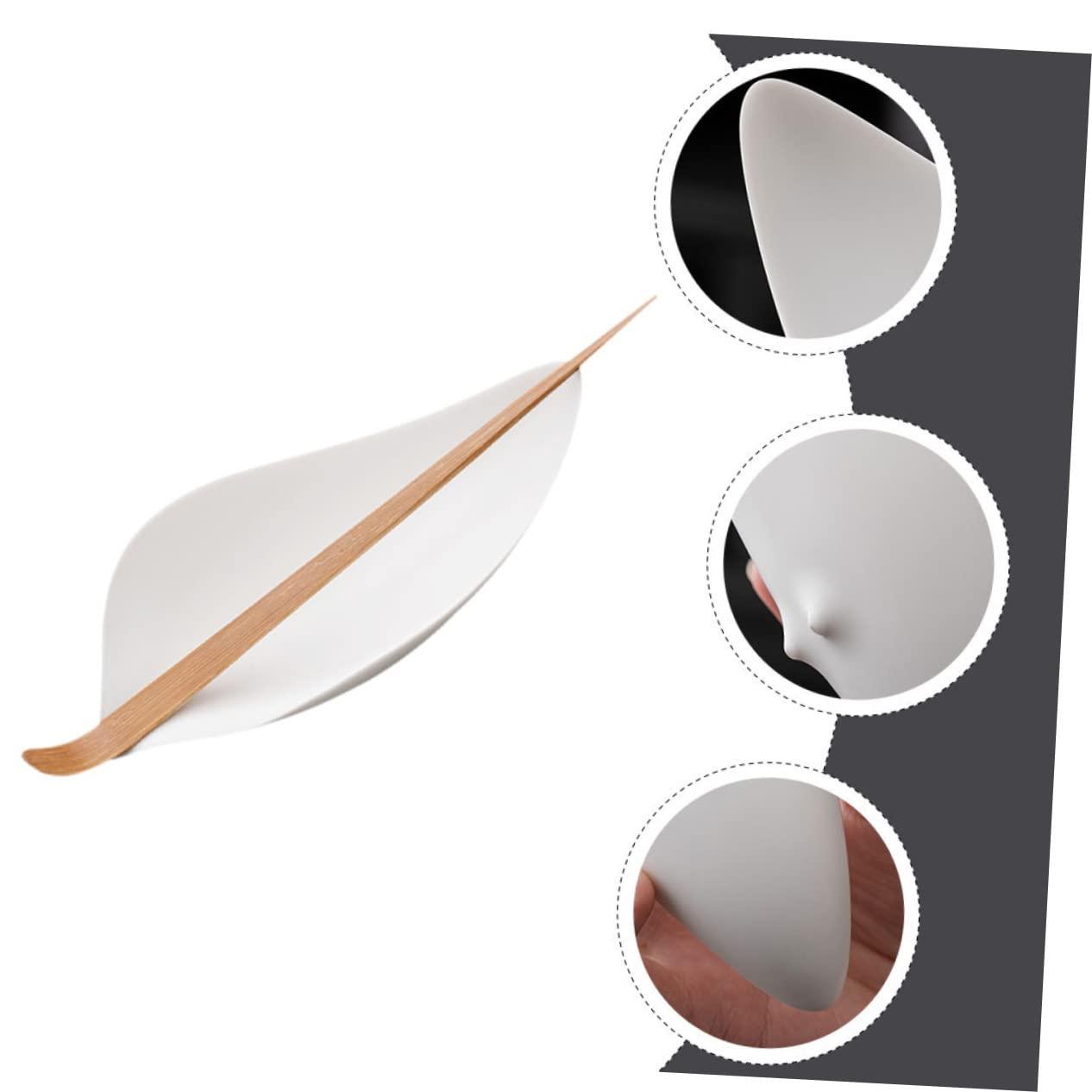 CONGARTENO CONGARTENO 1 Set Tea Spoon Tea Vessel Chinese Tea Tray Loose Tea Leaf Shovel Dosing Cup Tea Presentation Vessel Exquisite Tea Shovel Loose Tea Scoop Small Tea Scoop Niche Zero White Ceramics
