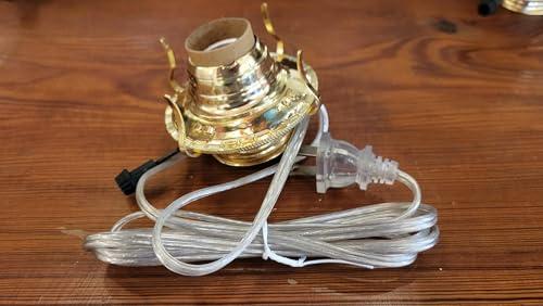 B&P Lamp B&P Lamp #2 Electric Burner Brass Plated with Gold Cord and On-Off Switch