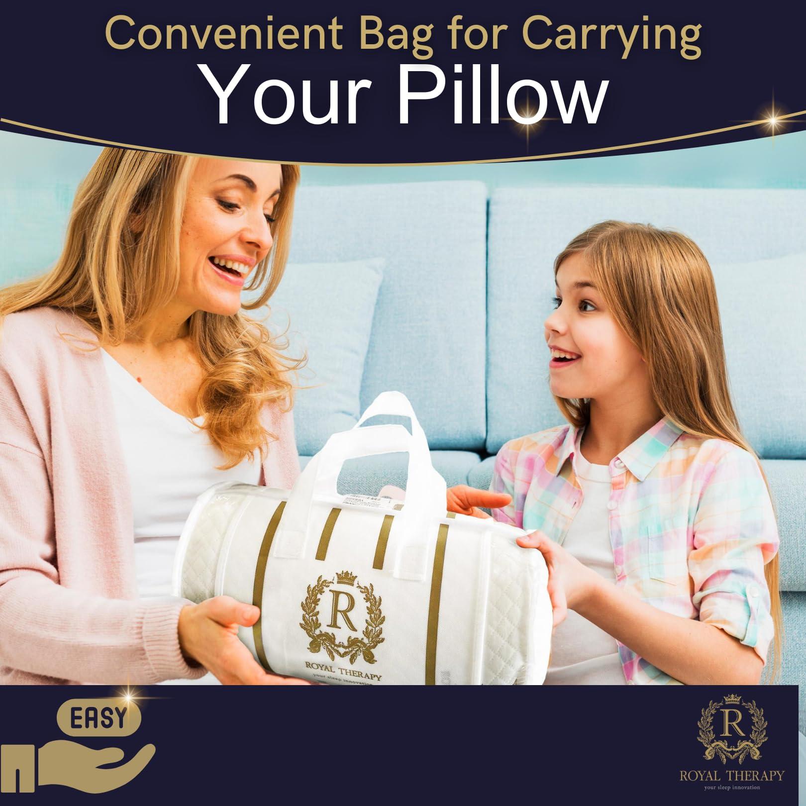 Royal Therapy Royal Therapy Travel Memory Foam Pillow, Camping Pillow, Cervical Pillow for Neck Pain, Contour Pillow, Pillow for Neck and Shoulder Pain, Neck Pain Pillow