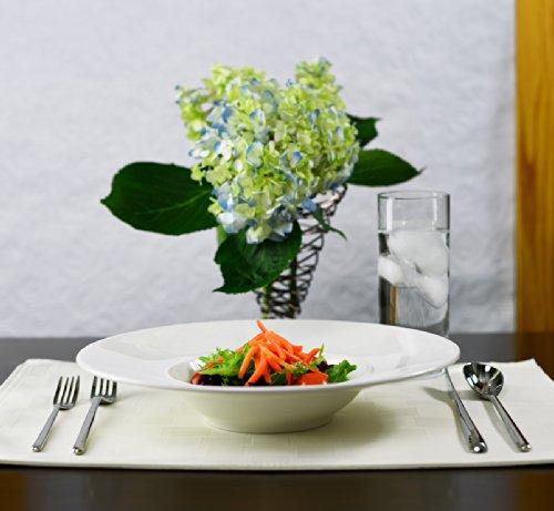 Fortessa Fortessa Cassia Fortaluxe SuperWhite Vitrified China Dinnerware, 16-Piece Place Setting, Service for 4