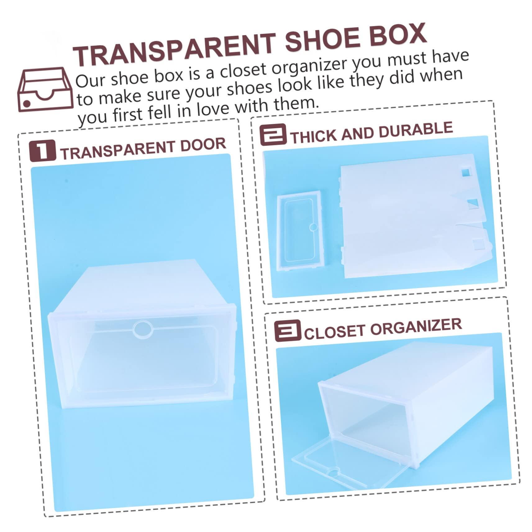 Zerodeko Zerodeko Plastic Shoe Containers 6pcs Stackable Shoe Storage Boxes Lids for Home