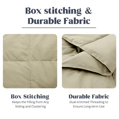 puredown Puredown Soft Feather Down Throw Blanket Lightweight Packable Couch Throw for Indoor and Outdoor Use, 50\"X70\", Beige