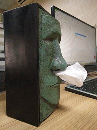 DearDo DearDo Funny Moai Tiki Head Tissue Box Easter Island Tissue Holder Schnoz Napkins Paper Dispenser Cover