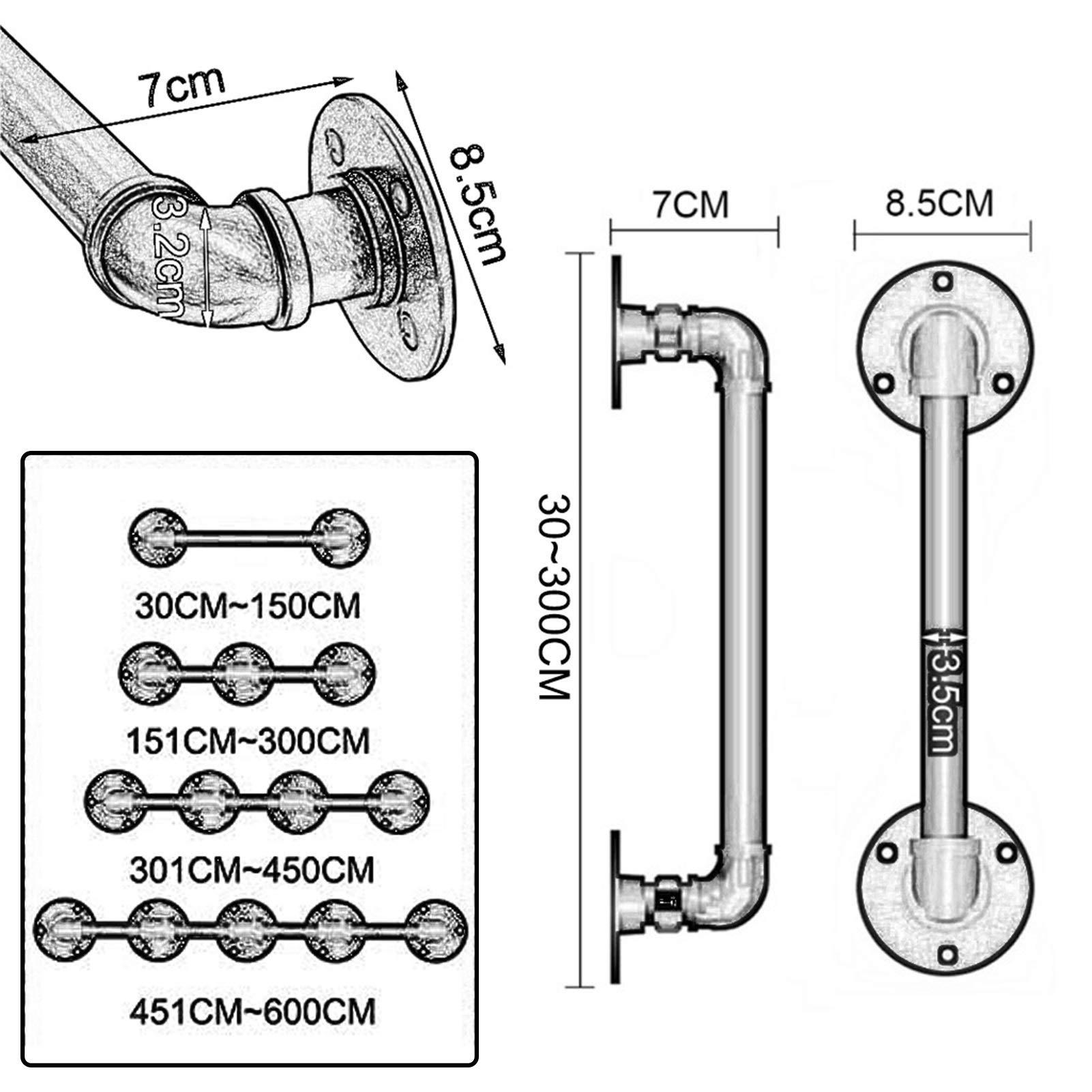 WYFZT White Stair Banister Handrail | Stair Rail Kit | Handrails for Stairs 1 2 3 4 5 6 metres, Stairway Railing | Hand Rails for Indoor Stairs Outdoor Step Wall Mounted (Size : 7ft/210cm)