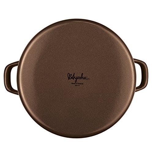 Ayesha Curry Kitchenware Ayesha Curry Enamel on Steel Stock Pot/Stockpot with Lid, 12 Quart, Brown Sugar